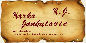 Marko Jankulović vizit kartica